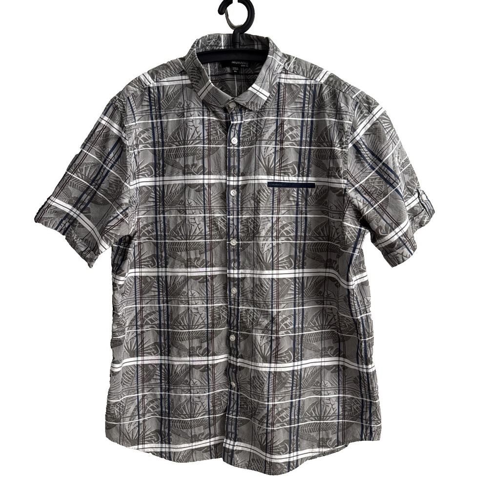 Murano Mens Button Short Sleeve XL Slit Fit Beach Vacation Tropical Hawaiian